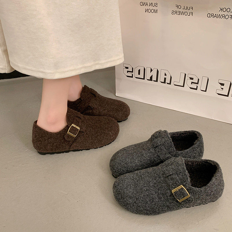 加绒勃肯鞋女秋冬2025新款平底内增高灰色毛毛豆豆鞋外穿博肯棉鞋,淘宝优惠券,粉丝福利购,淘宝优惠卷