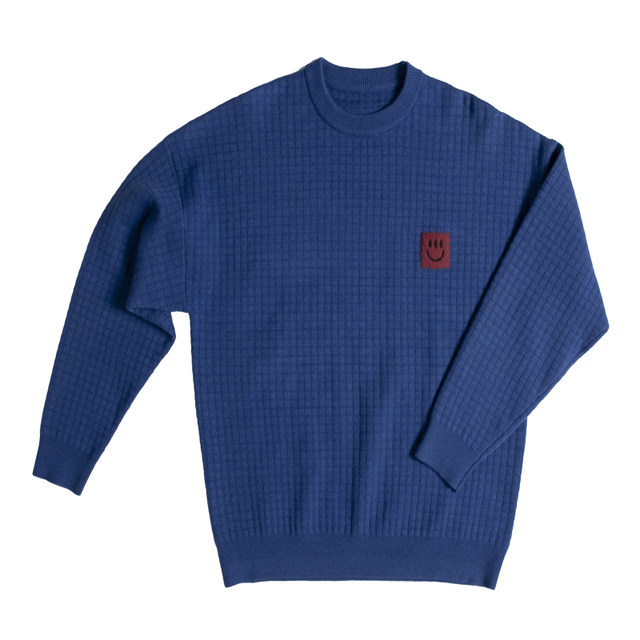 Blended Pullover Knit Waffle Sweater