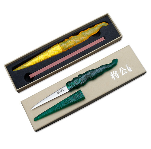 将公不锈钢厨师雕刻刀主刀送刀套包邮水果拼盘食品雕花刀屠龙刀快 - 图3