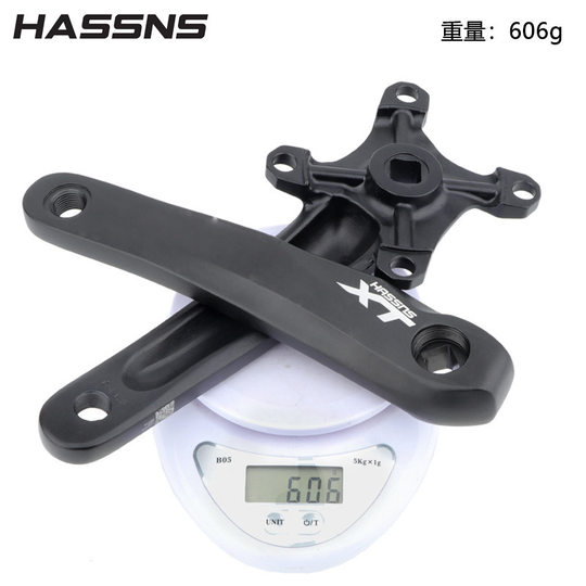 HASSNS mountain bike XT square hole crank positive and negative teeth 104BCD modified single disc crankset 9/10/11 speed