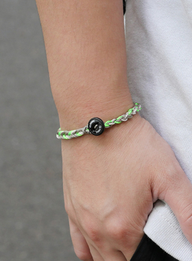 Y2K千禧荧光绿多层手绳