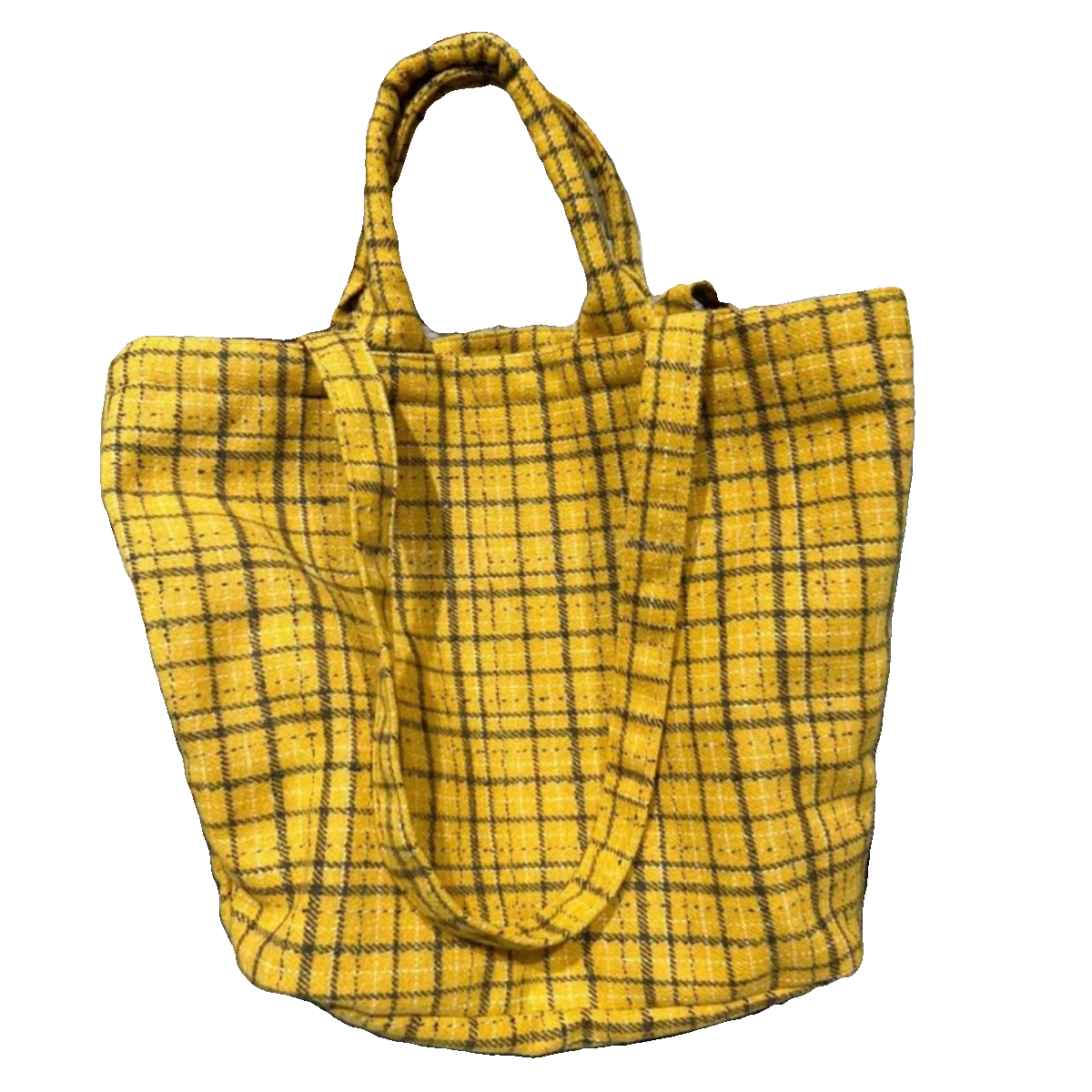 秋冬复古姜黄格纹羊毛呢大容量托特包通勤百搭ins手提单肩腋下包,淘宝优惠券,粉丝福利购,淘宝优惠卷