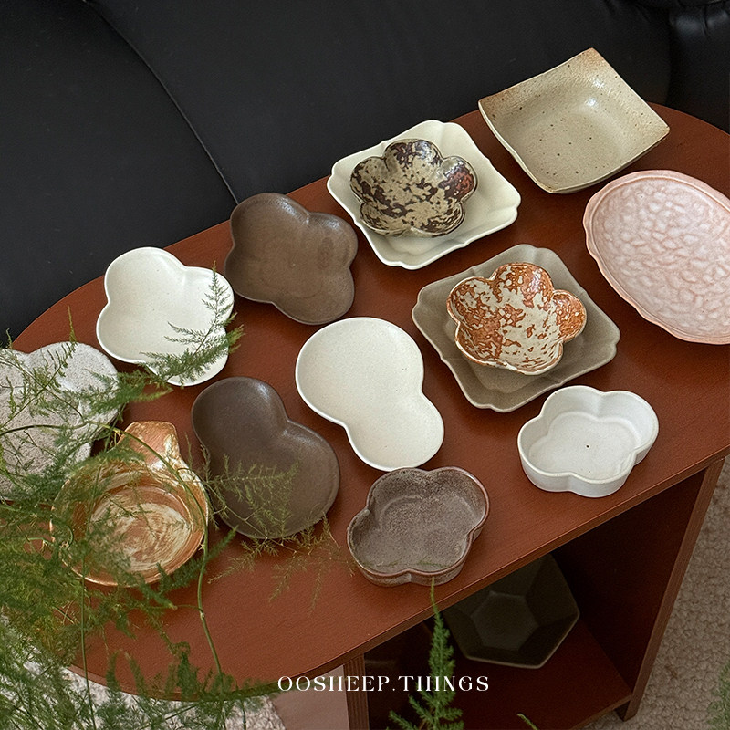oosheep 日式粗陶碟子复古蘸料碟高颜值陶瓷味碟酱醋碟火锅调料碟,淘宝优惠券,粉丝福利购,淘宝优惠卷
