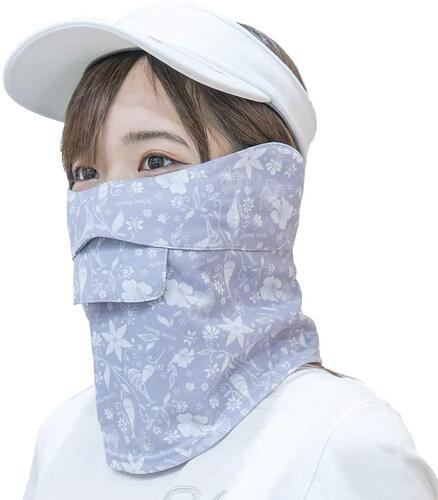 日本代购全覆盖眼角防晒面罩抗紫外运动型鼻部嘴部开口日式花朵 - 图3