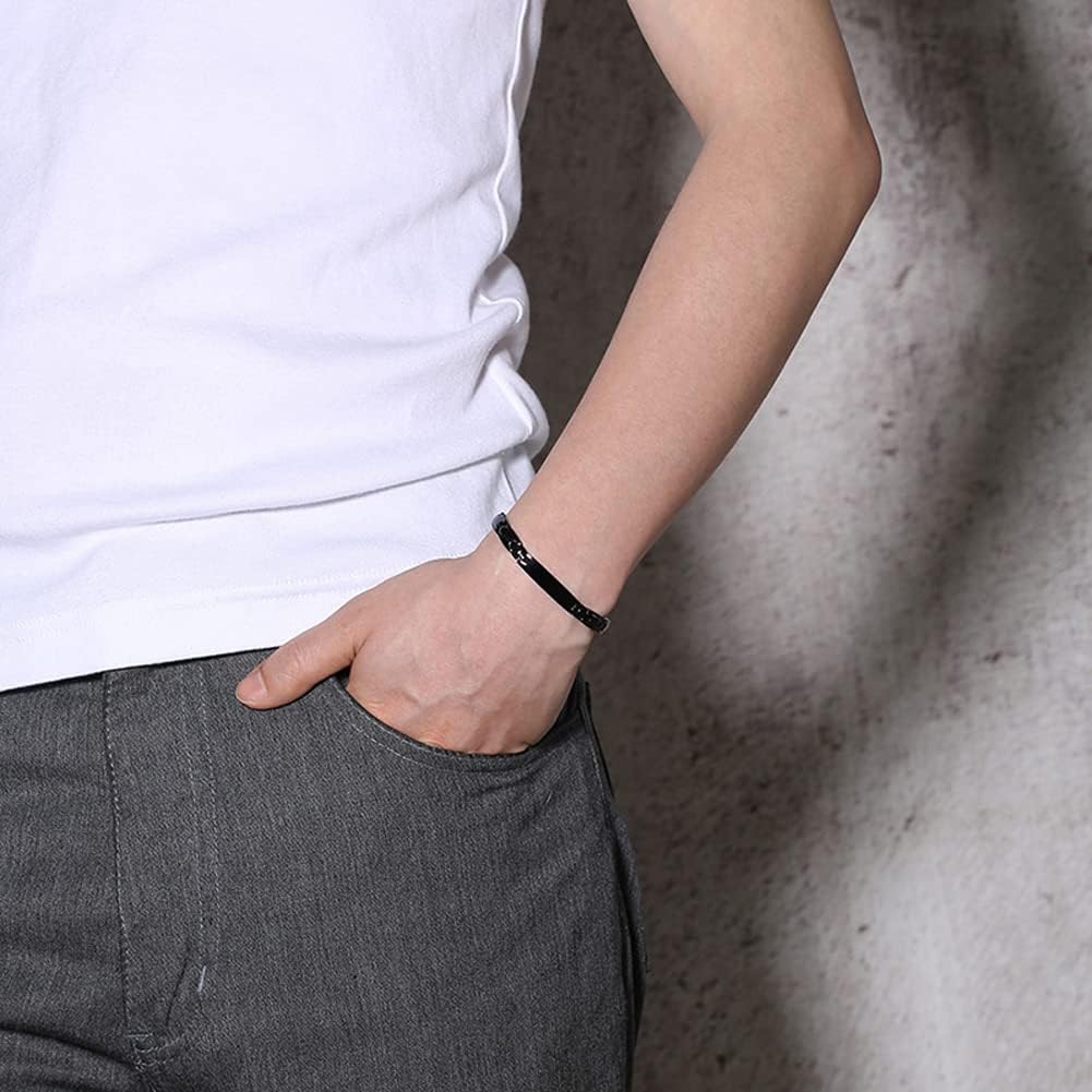 日本代购表带式手链不锈钢男女情侣款中性风磁疗静电去除手镯复古