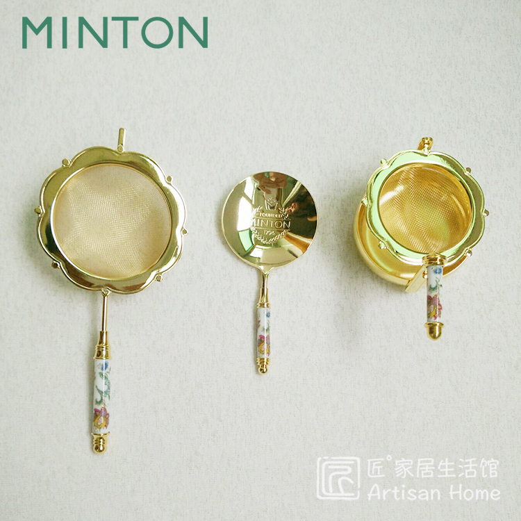 現貨Wedgwood Minton明頓茶漏茶濾茶勺陶瓷不鏽鋼鍍金 日本進口