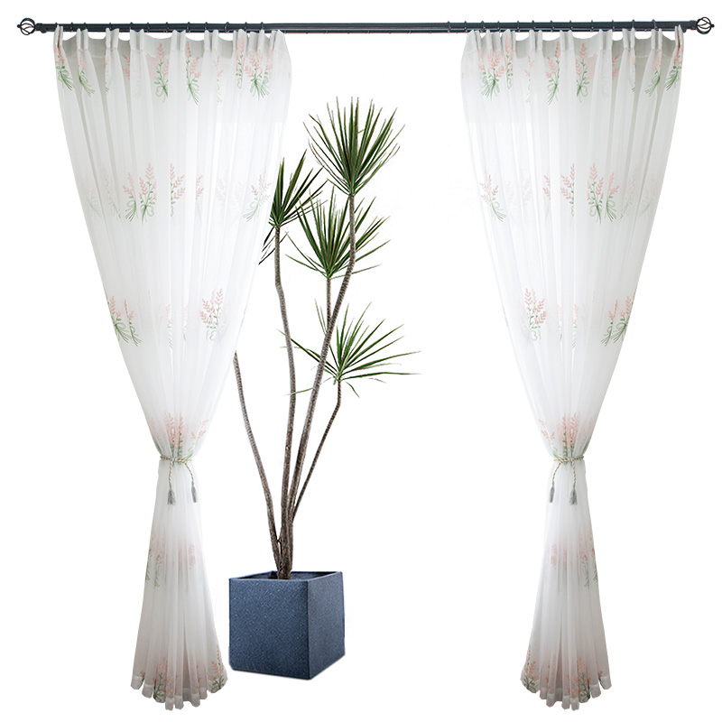 Nordic style princess embroidery girls gauze curtains