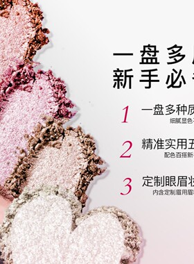 摇滚甜心五色眼影盘哑光烟熏大地