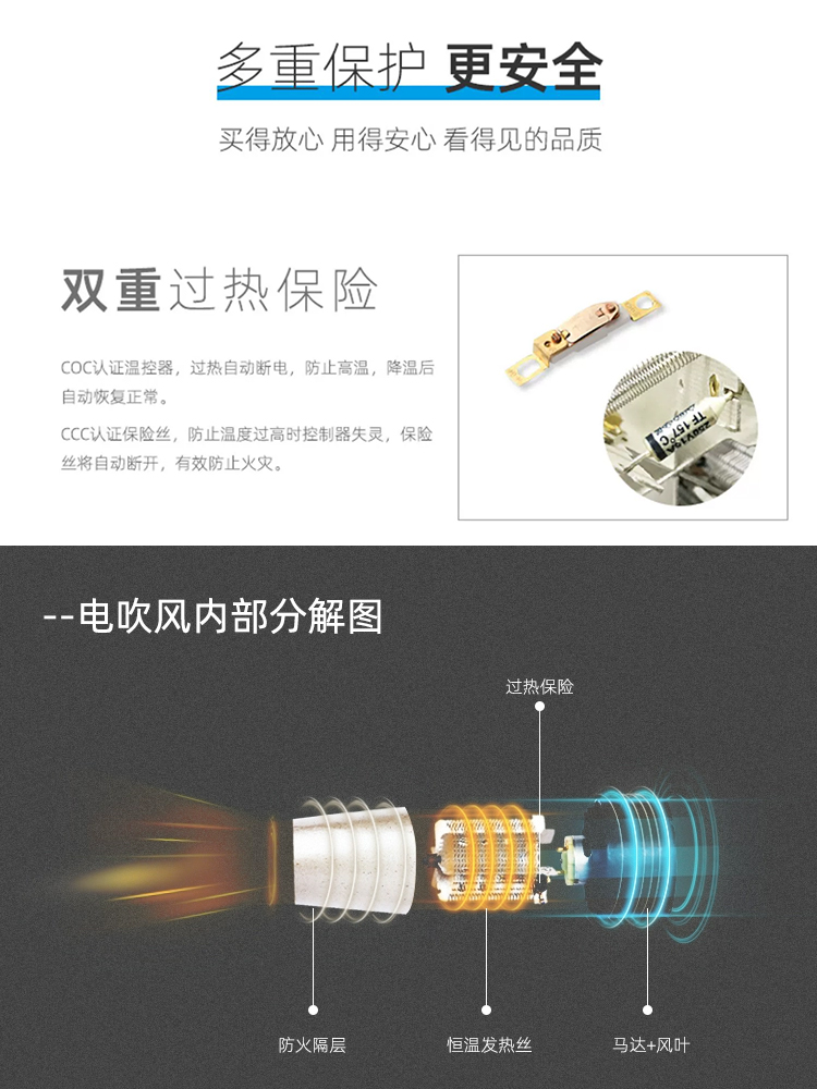 创点酒店商用吹风机壁挂式宾馆家用浴室干发器负离子电吹风免打孔 - 图0