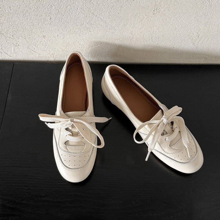 2026新款女士德训鞋休闲系带圆头平底单鞋舒适软皮深口鞋复古,淘宝优惠券,粉丝福利购,淘宝优惠卷