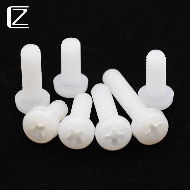 Cz hardware white nylon cross round head screw