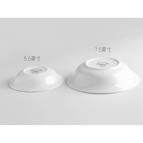 骨瓷韩式汤盘 7.5英寸深盘 5.5英寸小吃盘 凉菜碟子 荷花图案盘子 - 图2