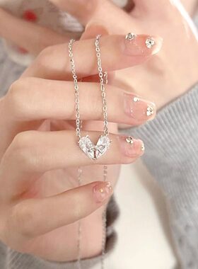 范琦「小甜心」纯银s999爱心蝴蝶结项链女轻奢小众设计锁骨链生日