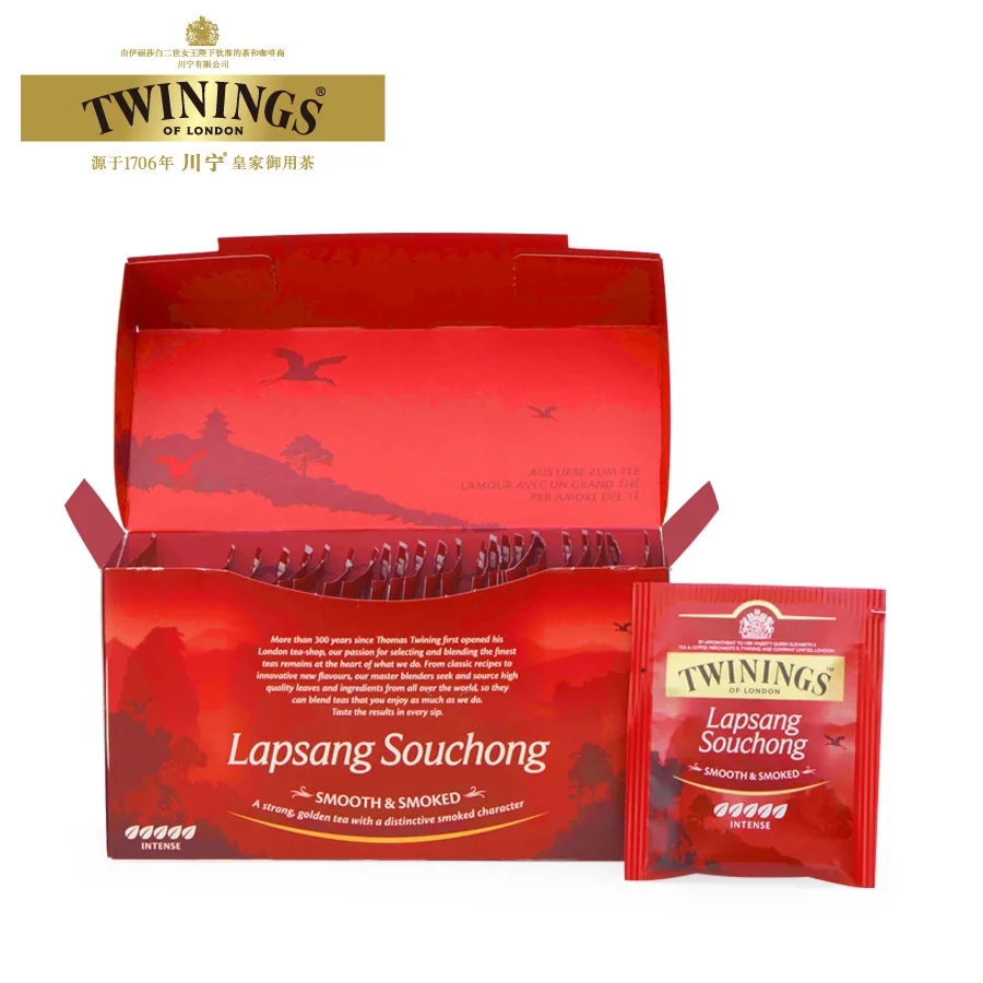 原装进口英国川宁Twinings 正山小种 25片装浓香红茶包袋泡茶