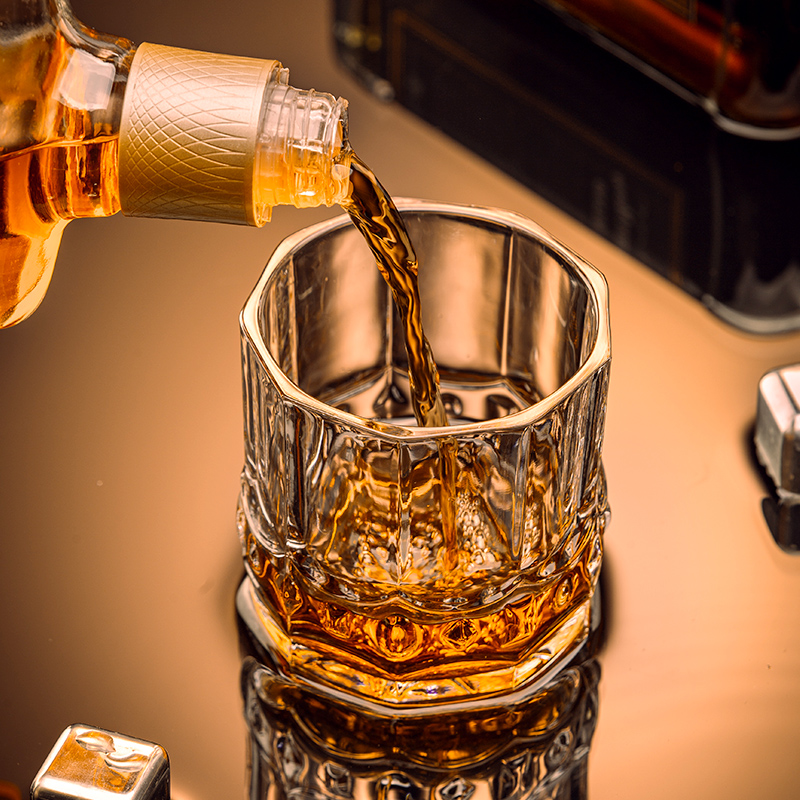 水晶玻璃威士忌酒杯创意啤酒杯家用套装欧式网红酒吧酒店洋酒杯-图1