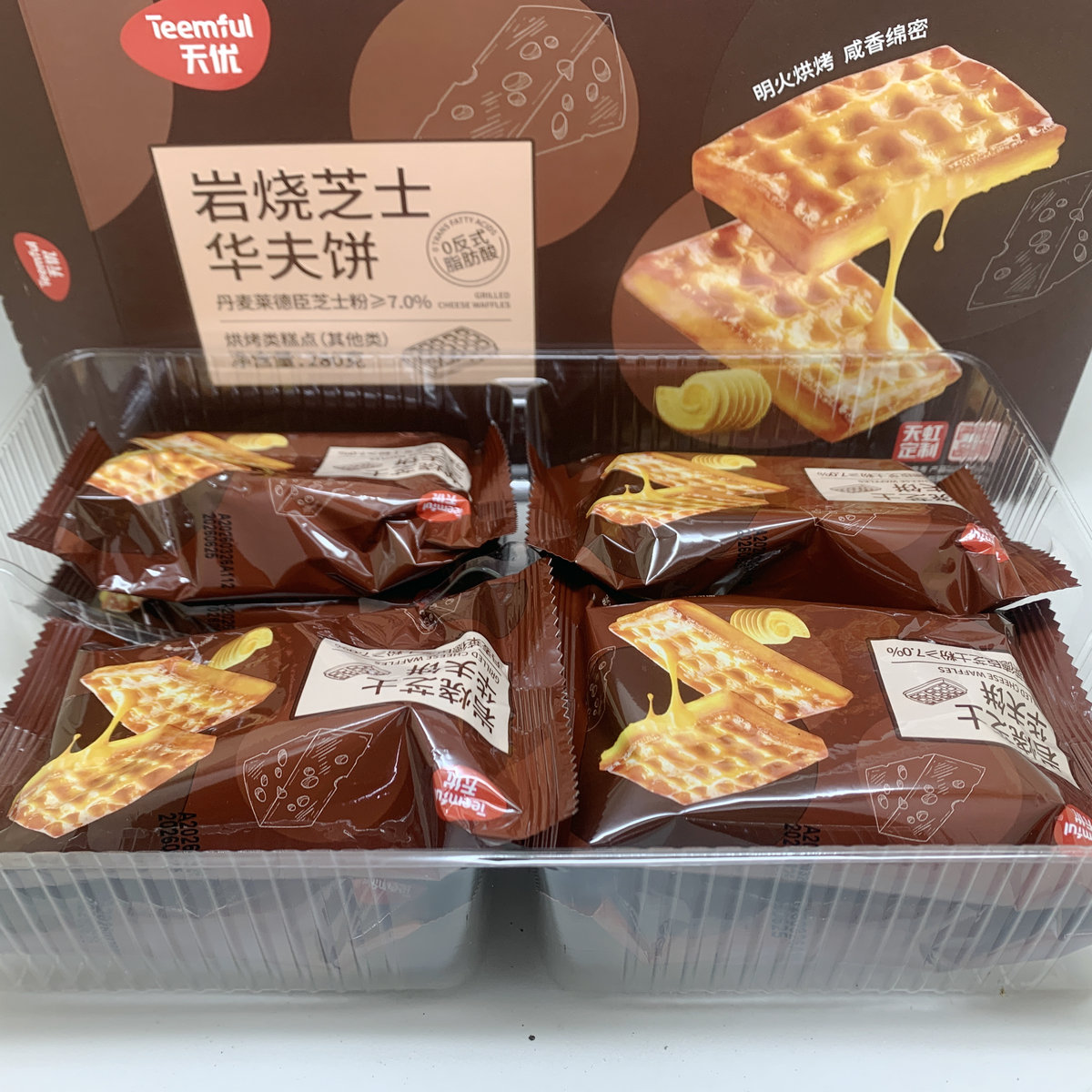天优华夫饼原味岩烧芝士饼280g下午茶办公户外野餐宿舍糕点品热卖