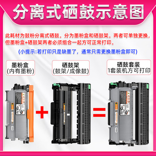 适用兄弟牌2890粉盒可加粉brother多功能传真机fax-2890打印机硒鼓FAX-2990墨粉盒TN2215晒鼓DR2250复印墨盒 - 图1