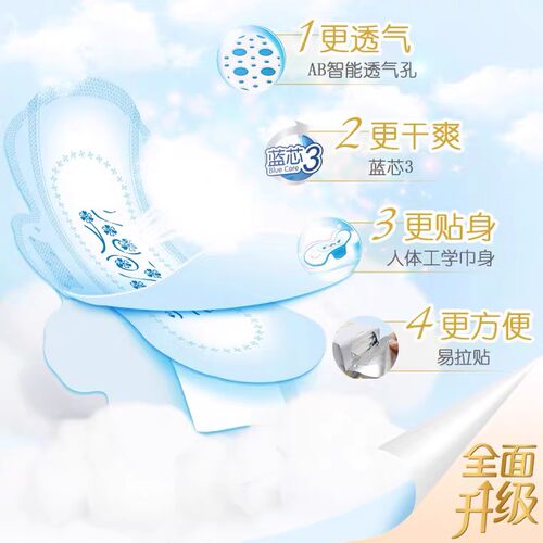 ABC卫生巾清凉厚款日用240mm加长夜用420mm组合周期姨妈巾透气棉 - 图2