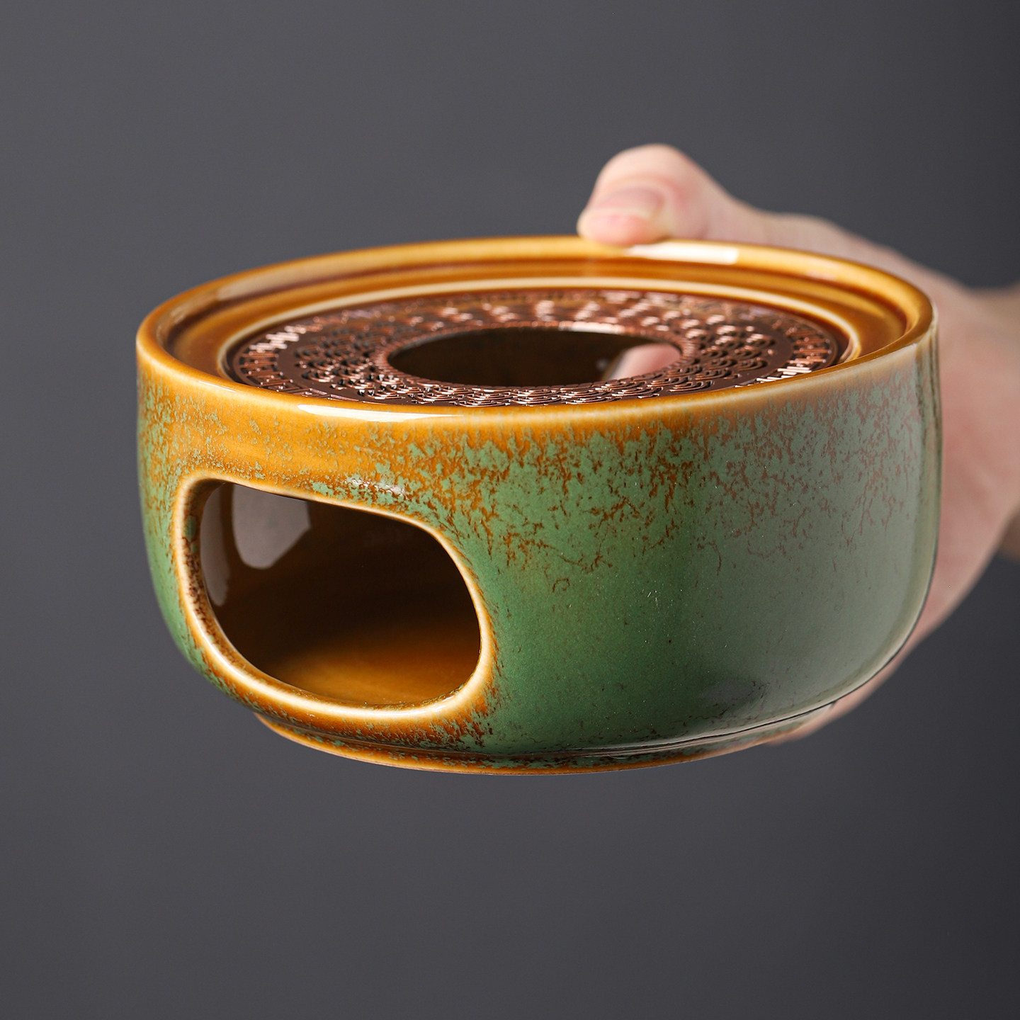 窑变陶瓷温茶炉小火炉中式蜡烛煮茶底座保温暖茶器玻璃壶围炉煮茶,淘宝优惠券,粉丝福利购,淘宝优惠卷