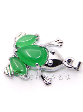 欧式项链蝴蝶挂坠珠宝配饰银镶玉