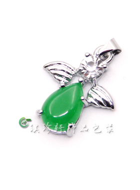 天使翅膀项链转运珠配饰玉吊坠