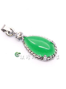 欧式项链挂坠珠宝配饰银镶玉