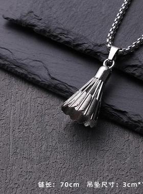 Badminton Necklace羽毛球项链运动款吊坠羽毛球拍项链毛衣链