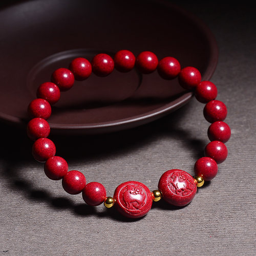 朱砂红绳手链马羊六合贵人马羊喜合2026年属马人吉祥物手串男女 - 图0