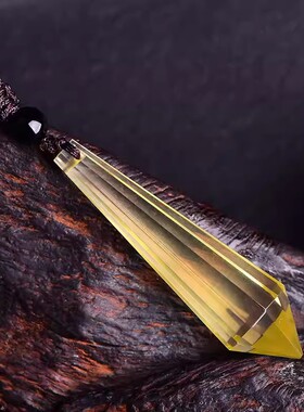 天然黄水晶灵摆吊坠原石能量石项链天使之泪六芒星饰品男女情侣