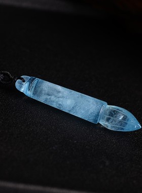 天然海蓝宝文昌笔吊坠