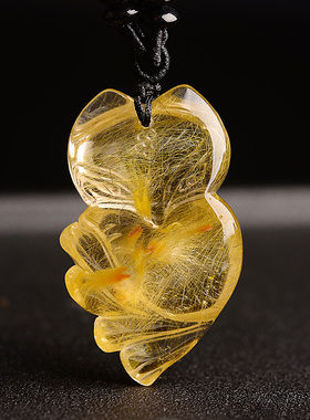 发晶钛晶狐狸吊坠九尾狐