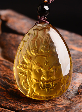 钟馗随身本命年饰品天然黄水晶