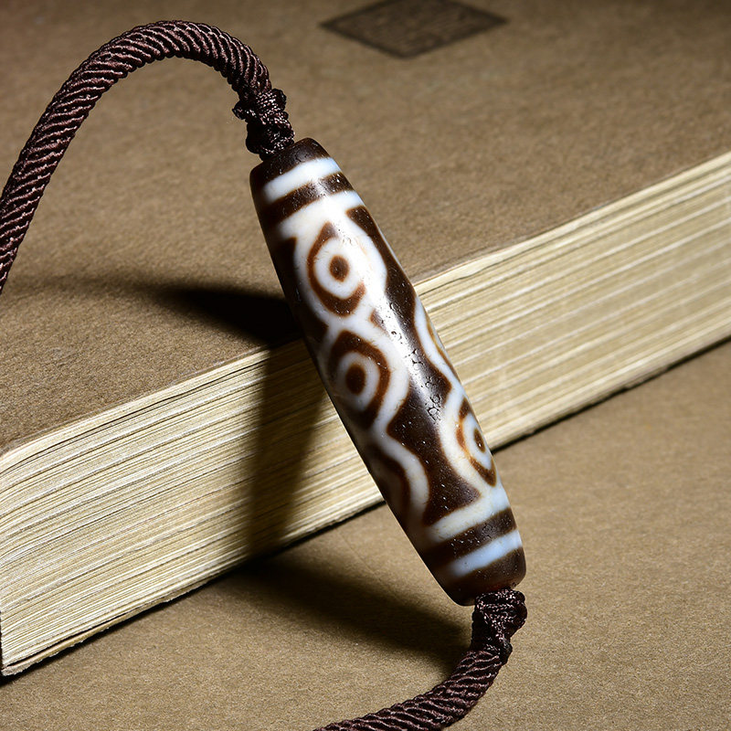 藏传真品天然西藏老天珠包浆转运珠 宫妃项坠/吊坠