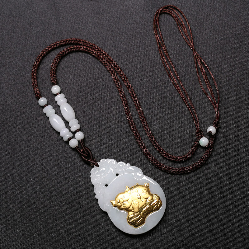 金镶玉2020年双猪承运属羊人的吊坠 宫妃项坠/吊坠