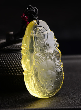 文殊菩萨属兔守护神天然黄水晶