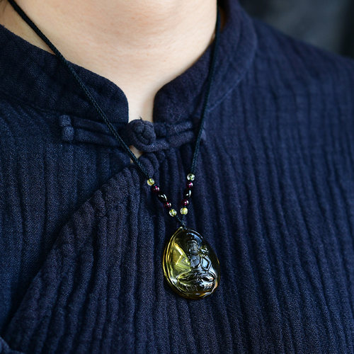 天然黄水晶本命佛生肖牛虎的吊坠虚空藏菩萨男女属牛虎守护神挂件 - 图3