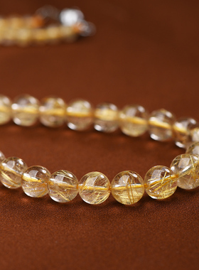 金发晶塔链天然水晶钛晶项链圆珠毛衣链礼品饰品礼物女款情侣