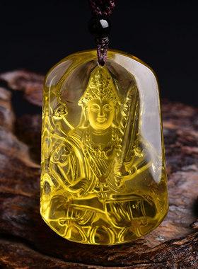 天然黄水晶属虎属牛虚空藏菩萨