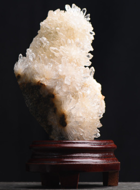 天然白水晶簇原石净化磁场消磁石家居客厅办公室摆件开业送礼