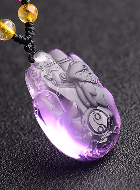 天然紫水晶吊坠饰品生肖猪
