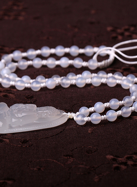 白玉髓属猪阿尼陀佛本命年项链