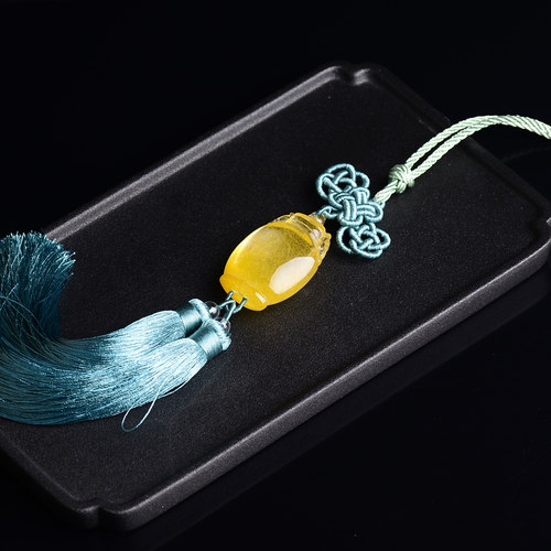 金发晶 汽车挂件车饰天然发晶挂饰保平安符许愿瓶车内挂饰愿望瓶 - 图2