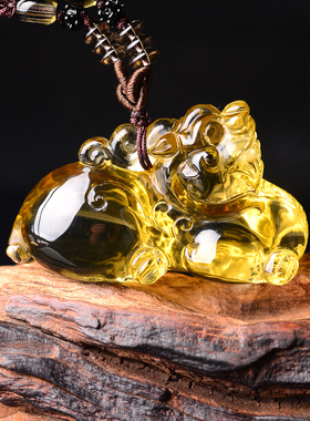 吊坠财运貔貅男士项链天然黄水晶