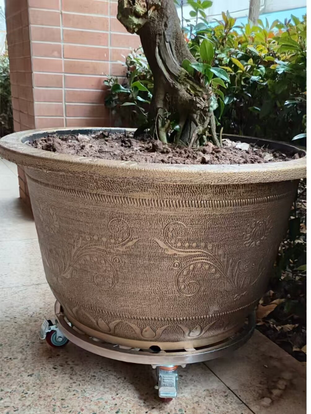 不锈钢圆形可移动带轮花盆托盘托架置物架盆景架万向轮鱼缸底座,淘宝优惠券,粉丝福利购,淘宝优惠卷