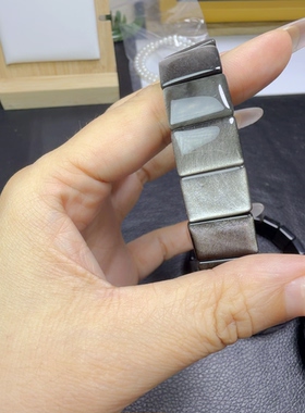 天然黑曜石手牌银眼黑曜石手牌卡15mm
