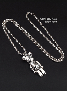 可活动钛钢项链情侣朋克暴力熊