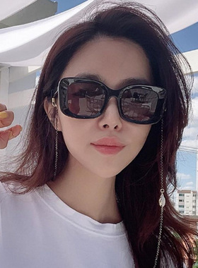墨镜方框百搭复古风蓝色太阳眼镜