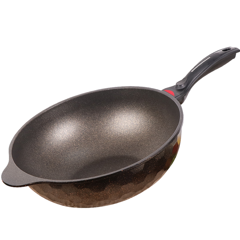 麦饭石家用无涂层燃气灶不粘锅 maiboliy炒锅