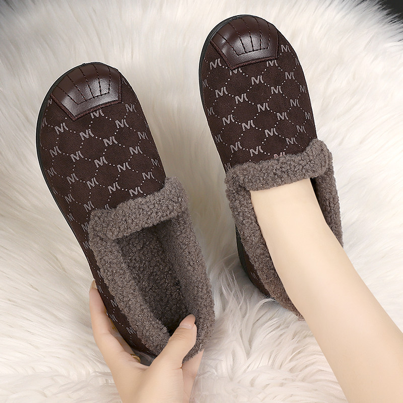 冬季新款老北京布鞋女加绒保暖豆豆鞋软底防滑一脚蹬毛毛鞋妈妈鞋,淘宝优惠券,粉丝福利购,淘宝优惠卷