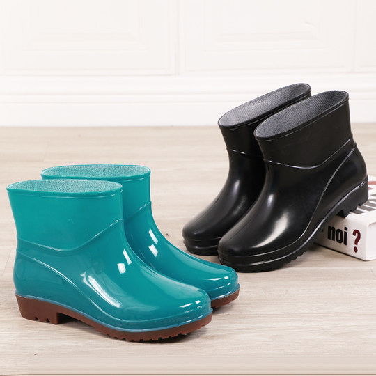雨鞋女防水成人水鞋保暖厨房防滑雨靴加绒农用牛筋底男士套鞋胶鞋